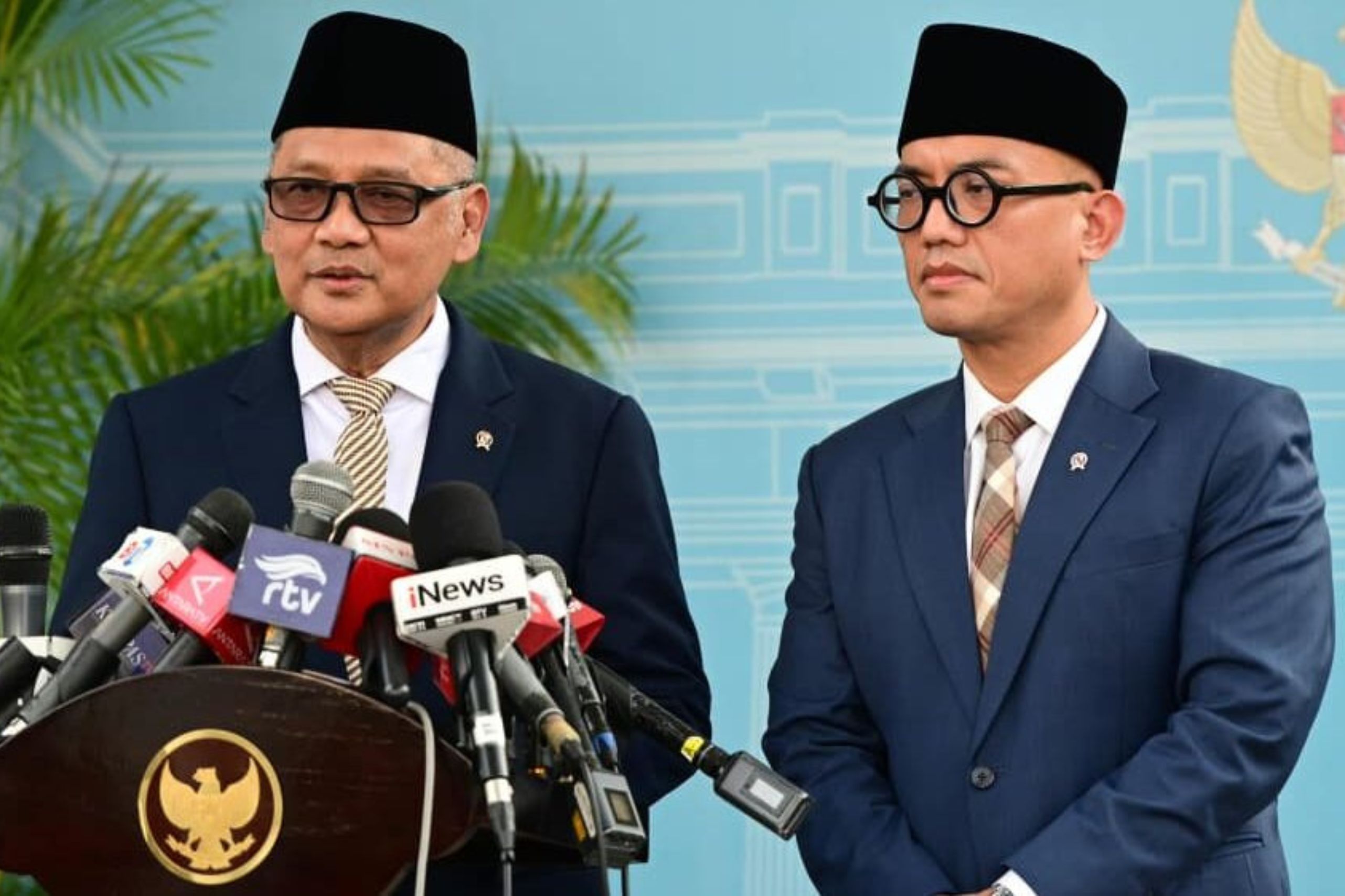 Menteri Haji dan Umrah Maulana Irfan Yusuf dan Wakil Menteri Haji Dahnil Anzar