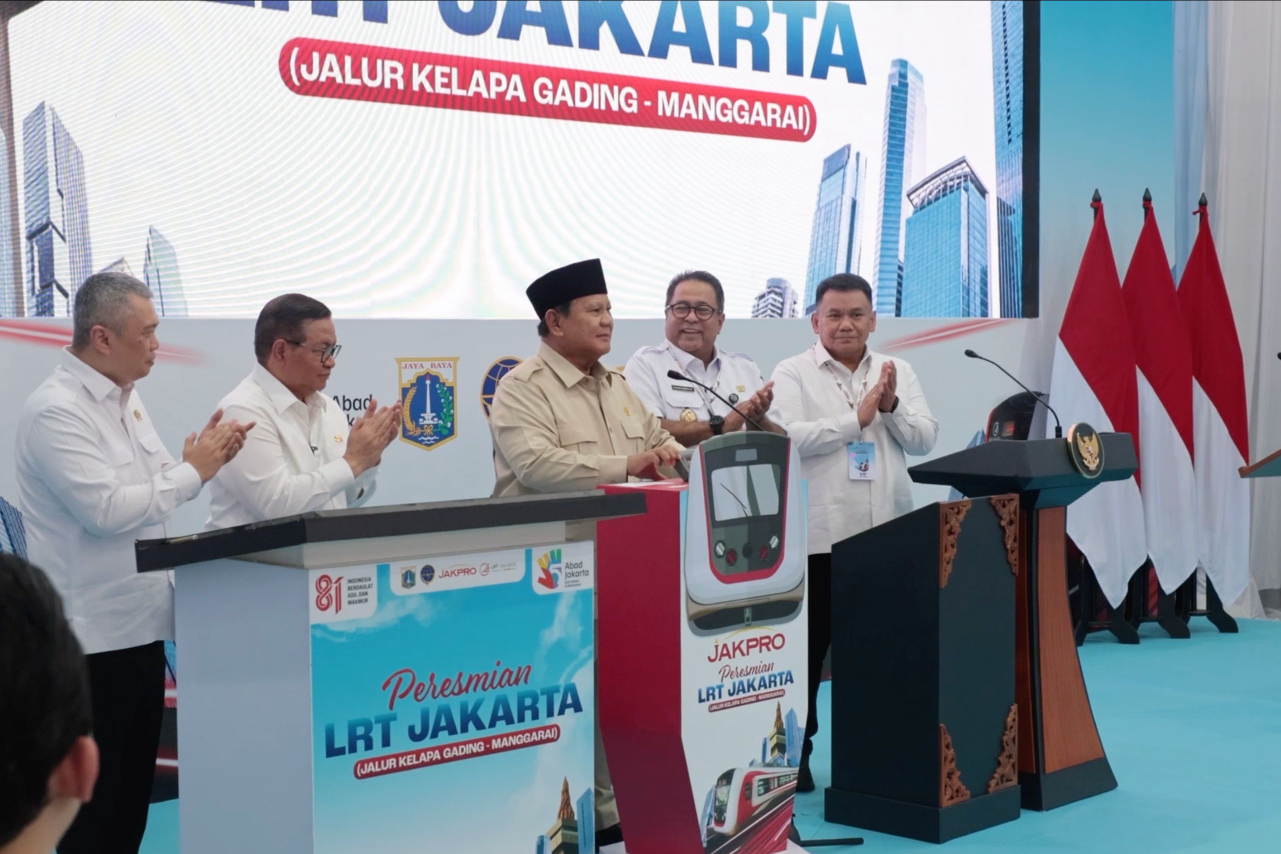 Presiden Prabowo Subianto Resmikan LRT Manggarai-Kelapa Gading