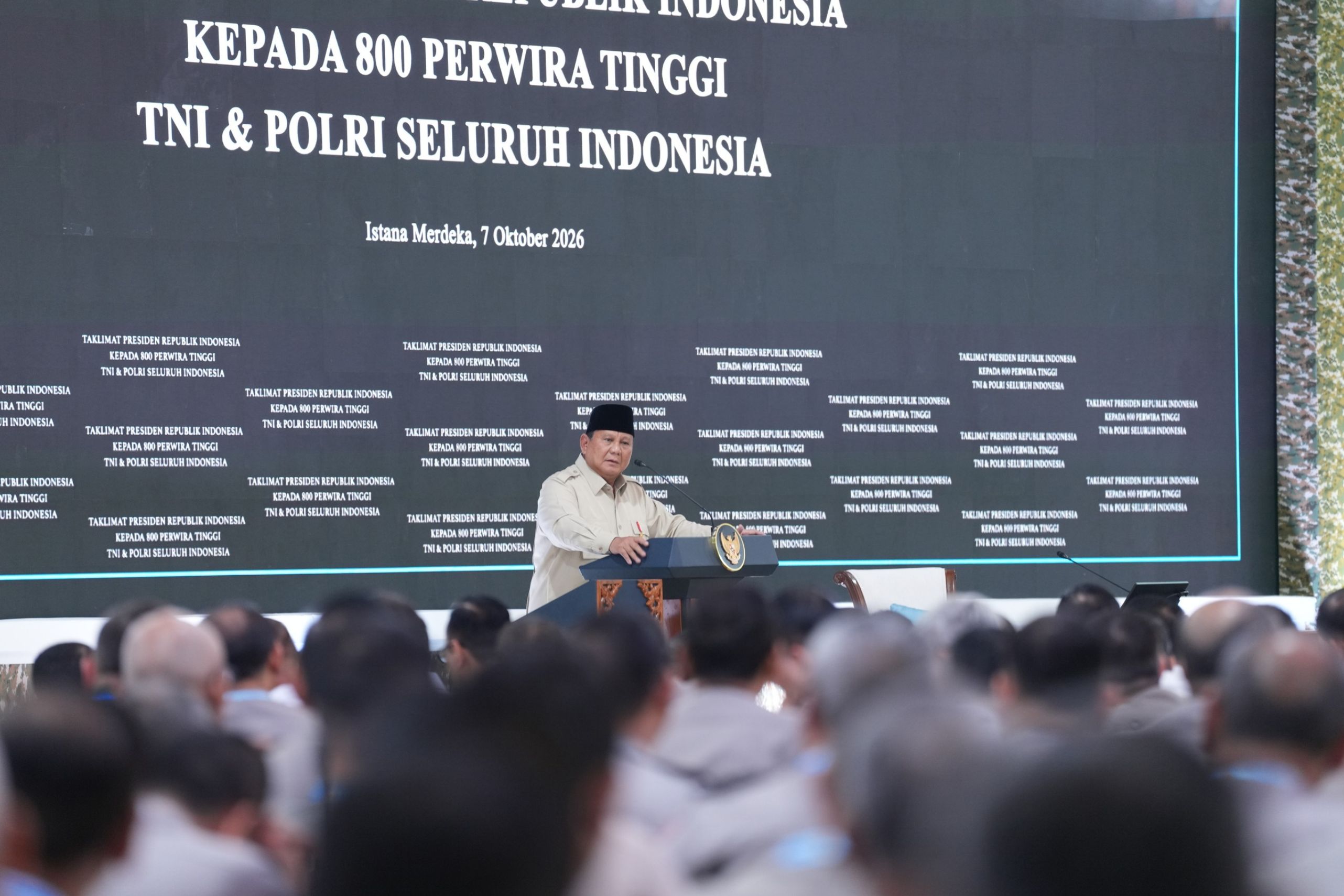 Presiden Prabowo Subianto Memberikan Taklimat bagi TNI/Polri